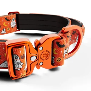 Collier Halloween Orange pour Chien 4 cm Lighter Combat® BooBillows – BullyBillows